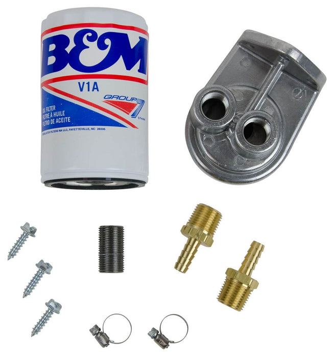 B&M With Filter, Adapter & Barb Fittings Remote Transmission Oil Filter Kit BM80277 Autofit