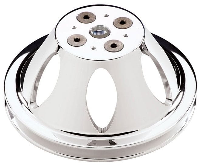 BILLET 1-Groove Suit BB Chev With Short Water Pump Water Pump Pulley - Polished BS82120 Autofit