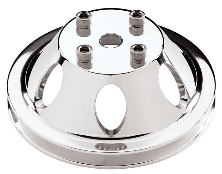 BILLET 1-Groove Suit SB & BB Chev With Long Water Pump Water Pump Pulley - Polished BS78110 Autofit