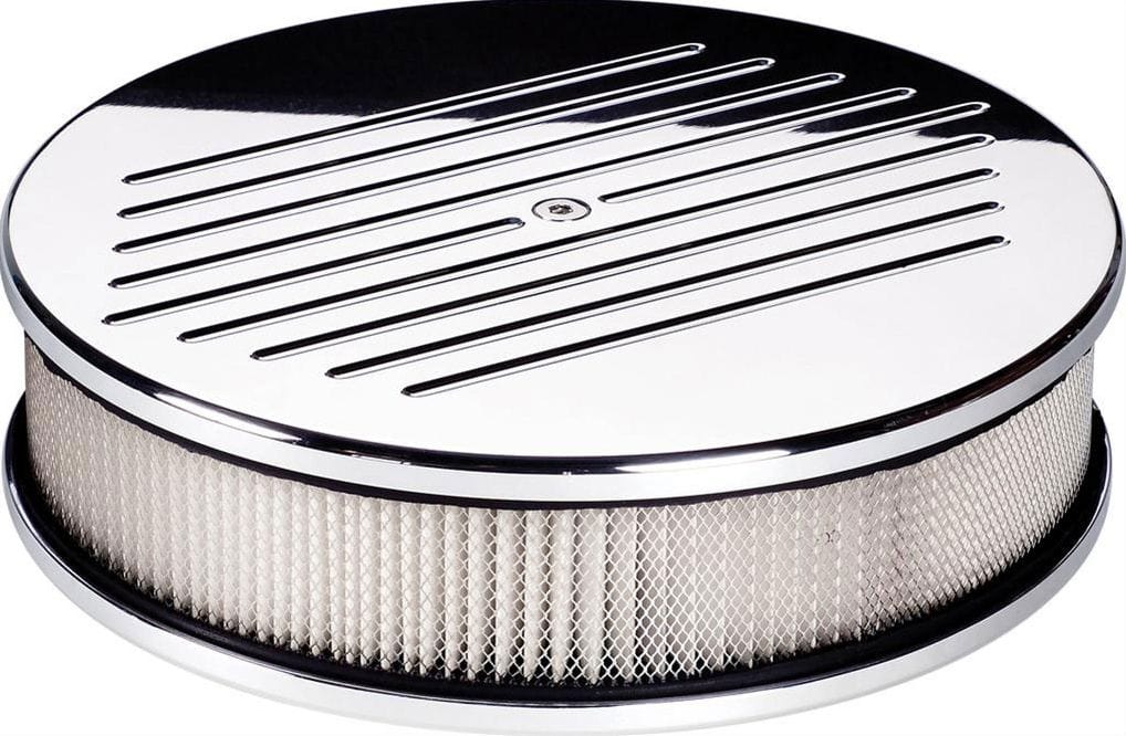 BILLET 10" x 3" Polished Aluminium Air Cleaner Assembly - Ball Milled BS15220 Autofit