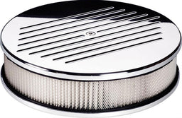 BILLET 10" x 3" Polished Aluminium Air Cleaner Assembly - Ball Milled BS15220 Autofit