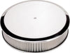 BILLET 14" x 3" Polished Aluminium Round Air Cleaner Assembly - Plain BS15829 Autofit