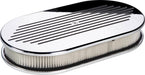 BILLET 15"L x 8-1/2"W x 3"H Polished Aluminium Large Oval Air Cleaner Assembly - Ball Milled BS15420 Autofit