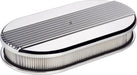 BILLET 15" x 8-1/2" x 3" Polished Aluminium Large Oval Air Cleaner Assembly - Ribbed BS15640 Autofit