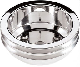 BILLET 2-Groove Suit BB Chev With Long Water Pump Crankshaft Pulley - Polished BS79220 Autofit