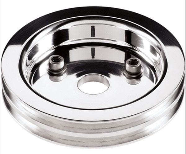 BILLET 2-Groove Suit BB Chev With Short Water Pump Crankshaft Pulley - Polished BS83220 Autofit