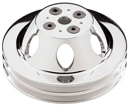 BILLET 2-Groove Suit BB Chev With Short Water Pump Water Pump Pulley - Polished BS82220 Autofit