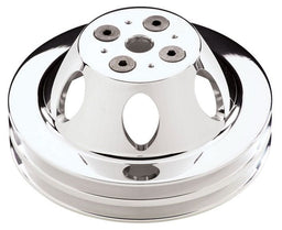 BILLET 2-Groove Suit SB Chev With Short Water Pump Water Pump Pulley - Polished BS80220 Autofit