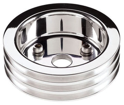 BILLET 3-Groove Suit SB Chev With Short Water Pump Crankshaft Pulley - Polished BS81320 Autofit