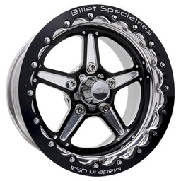 BILLET 5 x 4.5" Bolt Circle, 5.5" Backspace With Single BeadLoc Street Lite Wheel 15" x 8" - Black BSBRSB35106535N Autofit