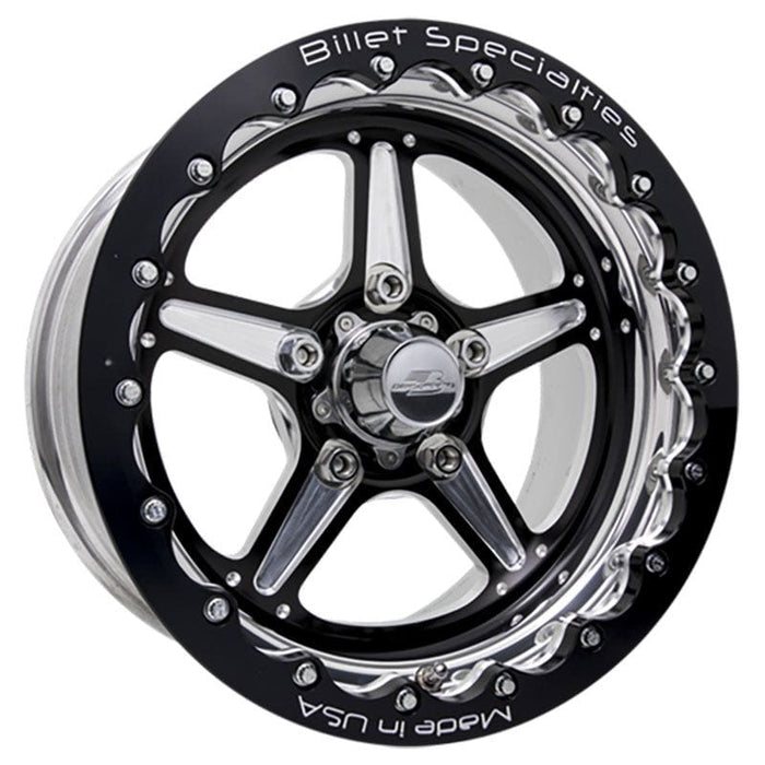 BILLET 5 x 4.5" Bolt Circle, 5.5" Backspace With Single BeadLoc Street Lite Wheel 15" x 8" - Black BSBRSB35106535N Autofit