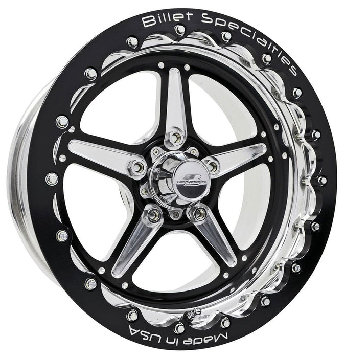 BILLET 5 x 4.75" Bolt Circle, 4.5" Backspace With Single BeadLoc Street Lite Wheel 15" x 10" - Black BSBRSB35106145N Autofit