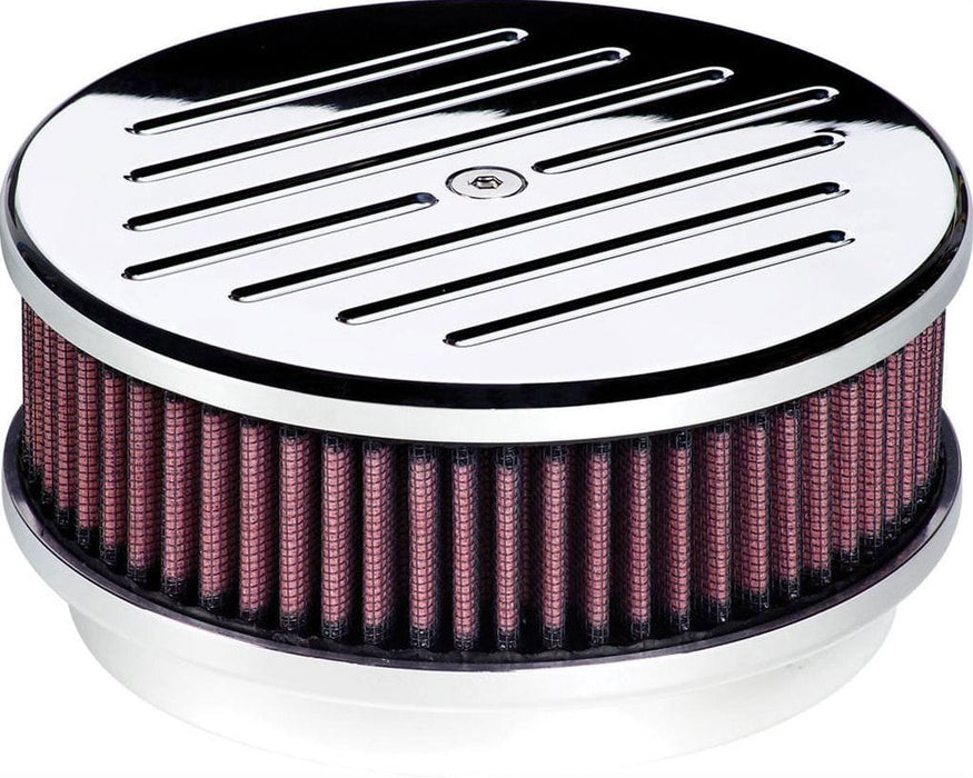 BILLET 6-3/8" x 3" With K&N Filter Polished Aluminium Air Cleaner Assembly - Ball Milled BS15120 Autofit