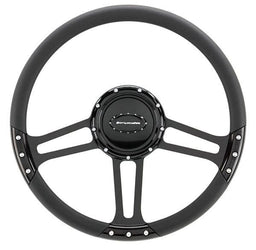 BILLET Half Wrap, Horn Button and Adapter Sold Separately 14" Billet "Draft" Black Steering Wheel BSBLK29263DRAFT Autofit