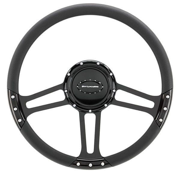 BILLET Half Wrap, Horn Button and Adapter Sold Separately 14" Billet "Draft" Black Steering Wheel BSBLK29263DRAFT Autofit