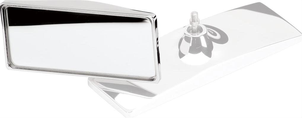 BILLET Polished Billet Aluminium With Stainless Steel Swivel (Each) Rectangle Mirror Head BS73420 Autofit