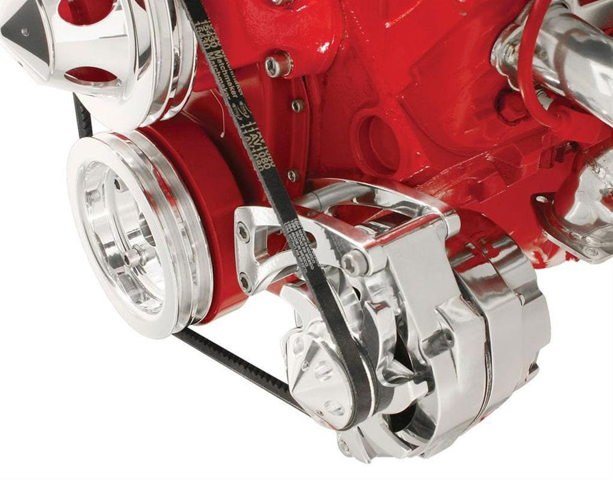 BILLET Polished Low Mount Suit SB Chev With Short W/P Alternator Bracket BSFM0105PC Autofit