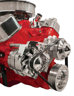 BILLET Polished Mid Mount Suit BB Chev With Long W/P Alternator Bracket BSFM0207PC Autofit