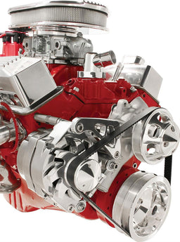 BILLET Polished Mid Mount Suit SB Chev With Long W/P Alternator Bracket BSFM0107PC Autofit