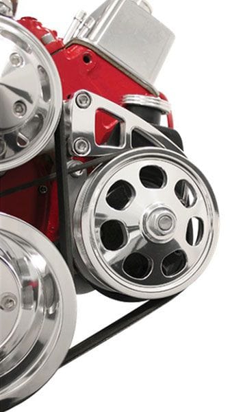 BILLET Polished Mid Mount Suit SB Chev With Long W/P (Saginaw Pump) Power Steering Pump Bracket BSFM0130PC Autofit