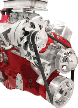 BILLET Polished Top Mount Suit SB Chev With Long W/P Alternator Bracket BSFM0109PC Autofit