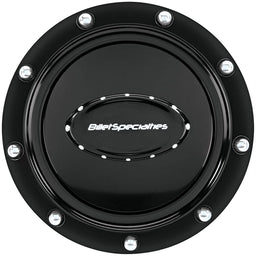 BILLET Riveted With Black Logo & Polished Rivets Pro Style Horn Button - Black Anodized BS32719 Autofit