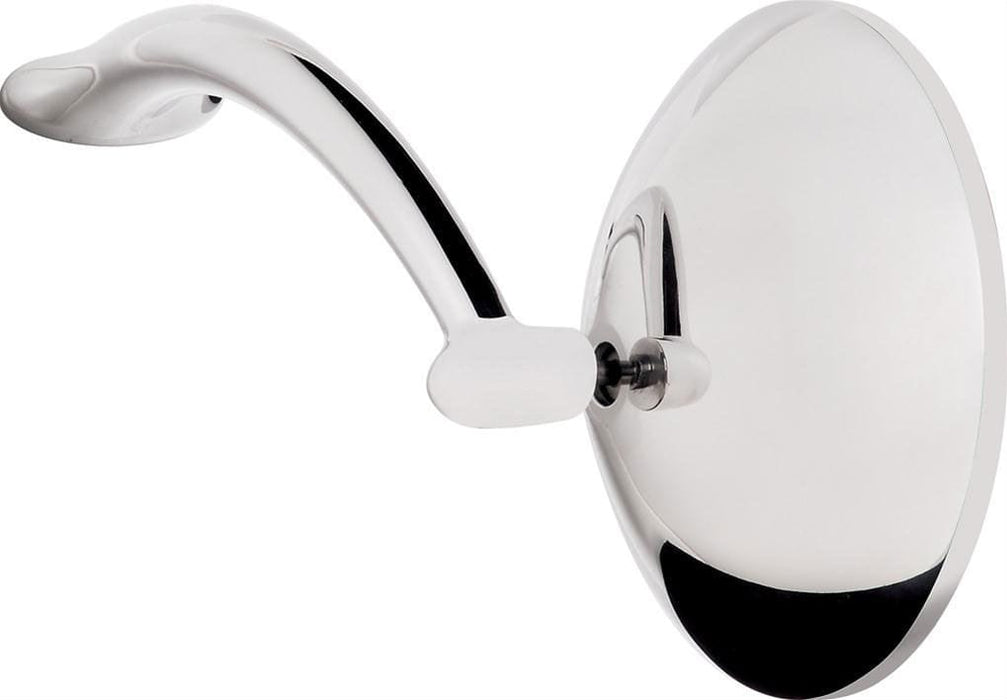 BILLET Round 4" Offset Head With 6" Long Arm (Pair) Exterior Rearview Mirror Kits - Polished BS74720 Autofit