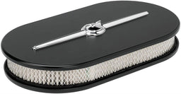 BILLET Satin Black, 15"L x 8-1/2"W x 3"H Streamline Large Oval Air Cleaner BS15424 Autofit