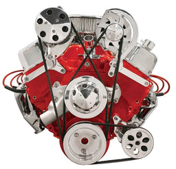 BILLET Suit B/B Chev with Short Water Pump Top Mount A/C Compressor Bracket, Polished BS10521 Autofit