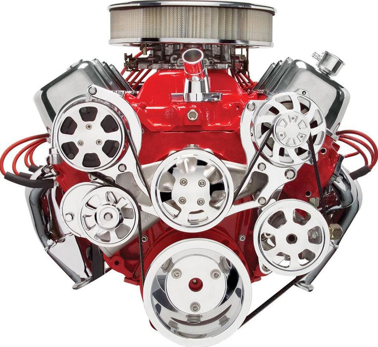 BILLET Suit BB Chev Polished With A/C & Power Steering Tru Trac Serpentine System BS14220 Autofit