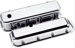 BILLET Suit BB Chev - Tall Aluminium Valve Covers Plain - Polished BS96129 Autofit
