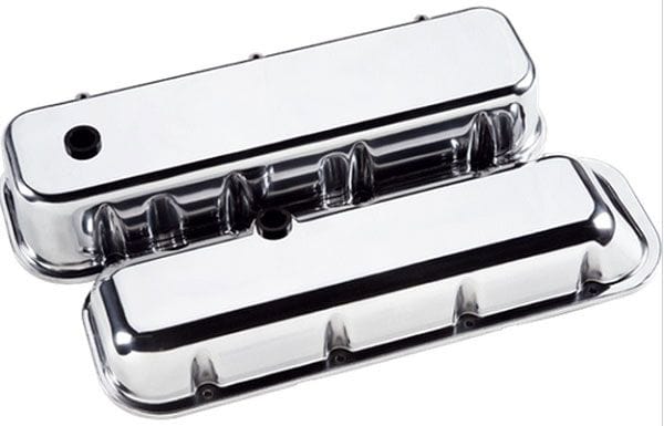 BILLET Suit BB Chev - Tall Aluminium Valve Covers Plain - Polished BS96129 Autofit