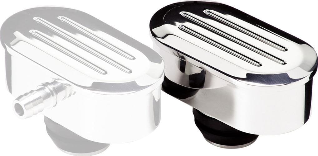 BILLET Suit Covers With 1-1/4" Hole, Grommet Included Oval Valve Cover Breather Ball Milled - Polished BS20920 Autofit