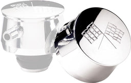 BILLET Suit Covers With 1-1/4" Hole, Grommet Included Round Valve Cover Breather With Cross Flags - Polished BS20720 Autofit