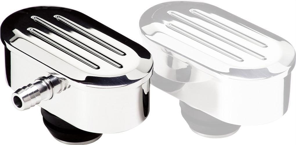 BILLET Suit Covers With 1-1/4" Hole & PCV Vale With 3/8" Barb, Grommet Inclu Oval Valve Cover Breather Ball Milled - Polished BS21920 Autofit