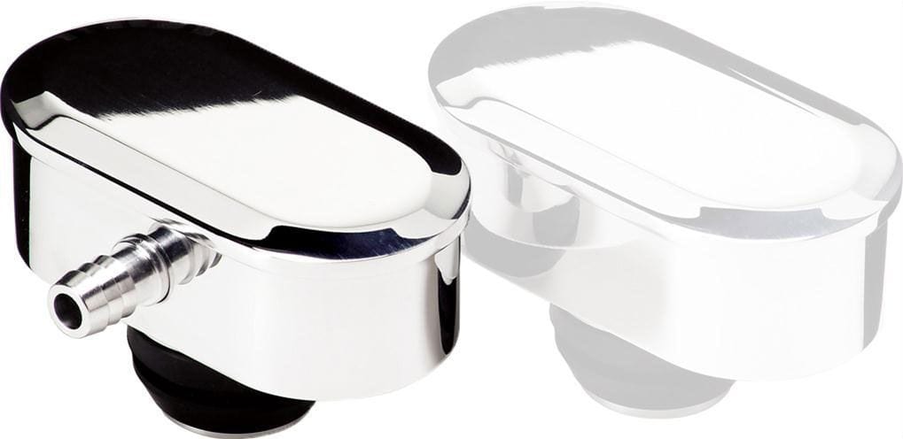 BILLET Suit Covers With 1-1/4" Hole & PCV Vale With 3/8" Barb, Grommet Inclu Oval Valve Cover Breather Plain - Polished BS21929 Autofit