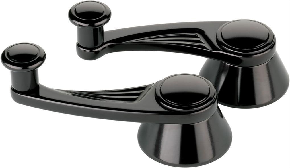 BILLET Suit GM & Ford 1949-On With 1/2" Round Spline, 3-5/32" Length (Pair) Ball Milled Interior Vent Window Crank Handles - Black BSBLK47525 Autofit