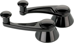 BILLET Suit GM & Ford 1949-On With 1/2" Round Spline, 3-5/32" Length (Pair) Ball Milled Interior Vent Window Crank Handles - Black BSBLK47525 Autofit