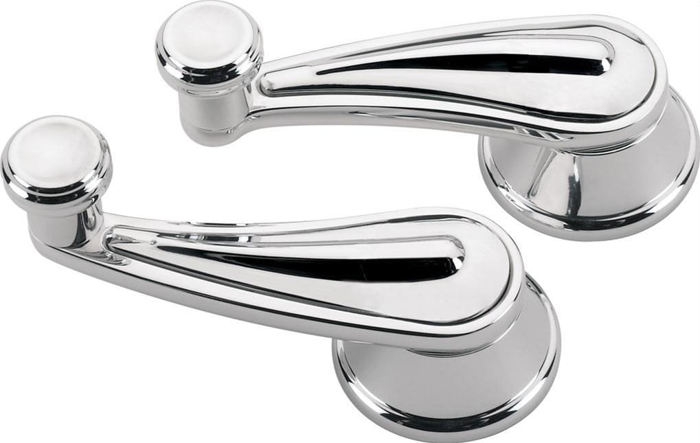 BILLET Suit GM & Ford 1949-On With 1/2" Round Spline, 3-5/32" Length (Pair) Rail Interior Vent Window Crank Handles - Polished BS47528 Autofit