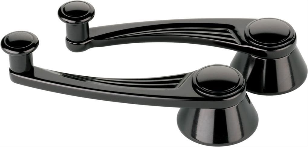 BILLET Suit GM & Ford 1949-On With 1/2" Round Spline, 4-13/32" Length (Pair) Ball Milled Interior Window Crank Handles - Black BSBLK46525 Autofit