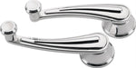 BILLET Suit GM & Ford 1949-On With 1/2" Round Spline, 4-13/32" Length (Pair) Rail Interior Window Crank Handles - Polished BS46528 Autofit