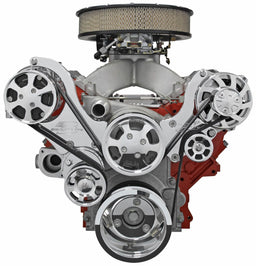 BILLET Suit GM LS1, 2, 3, 6, LSX Polished With A/C (Top Mount Configuration) Tru Trac Serpentine System BS13470 Autofit