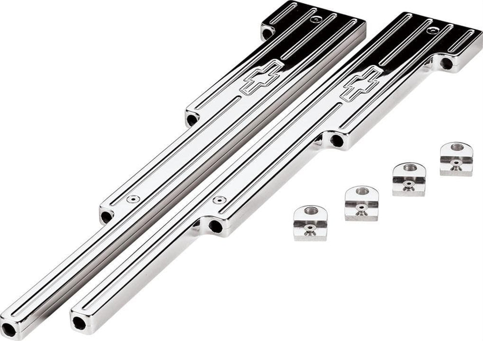 BILLET Suit SB-BB Chev Up To 9mm Leads (Pair) Ignition Lead Loom With Bowtie Logo - Polished BS69523 Autofit