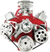 BILLET Suit SB Chev Mid Mount Alternator & Mid Mount Power Steer (Keyway) Wi Serpentine Conversion Kit BSFM2121PC Autofit