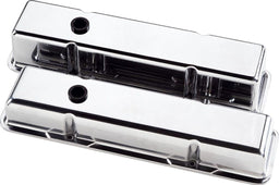 BILLET Suit SB Chev - Tall Aluminium Valve Covers Plain - Polished BS95229 Autofit