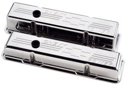 BILLET Suit SB Chev - Tall Aluminium Valve Covers With Chevy Power Logo - Polished BS95222 Autofit