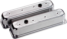 BILLET Suit SB Chev Vortec With Center Bolts Heads - Tall Aluminium Valve Covers Ball Milled - Polished BS95720 Autofit