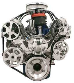 BILLET Suit SB Ford 289-302-351 Windsor Polished With A/C & Power Steering Tru Trac Serpentine System BS13600 Autofit