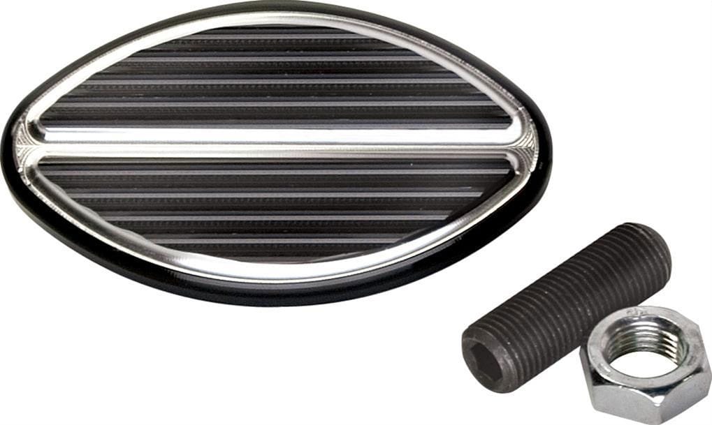 BILLET Universal Wth Ribbed Pedal, 4" W x 1-11/16" H Rectangle Brake/Clutch Peddal - Black Anodized BS199335 Autofit