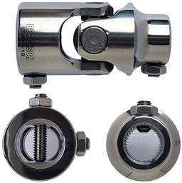 BORGESON 3/4"-36 x 1"DD - Spline x Spline Borgeson Polished Stainless Steel Single Needle Bearing Universal Joint BOR12345 Autofit